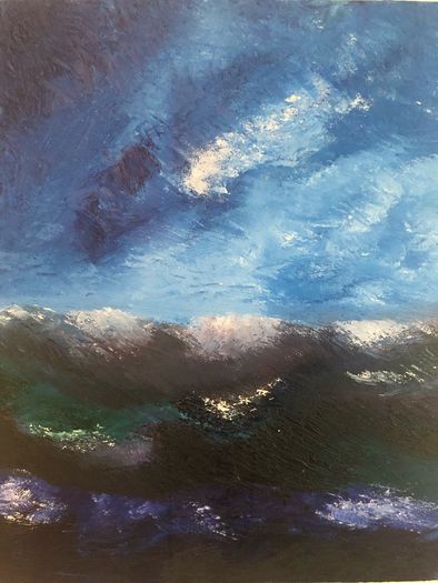 Wild sea oil painting