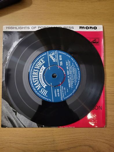 Paul Robeson Highlights Of Porgy And Bess 7 inch EP HMV 7EG 8510 Mono