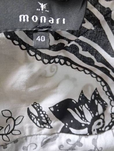 Monari Embellished Black/White Top Size 40 L