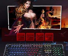 New iMICE AK-700 Retro Punk Backlight Wired USB Gaming Keyboard Black