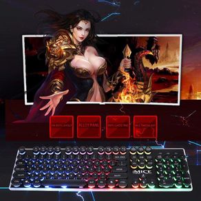 New iMICE AK-700 Retro Punk Backlight Wired USB Gaming Keyboard Black