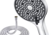 Shower Head and Hose 1.6M - 110mm Large Powerful Flow Shower Hose and Head High Pressure 6 Modes Pressure Boosting Handheld Showerhead for Low Water Pressure Electric Shower Head,Chrome