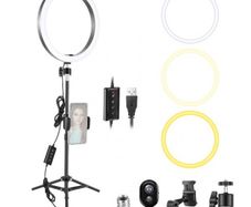 Neewer 10-inch LED Ring Light Kit with 32-inch Tripod Stand - Dimmable Studio Lighting for Photography, Video & Streaming