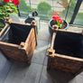 2 oak hard wooden planters Image 4