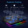 RGB Gaming Cooling Pad Quiet Laptop and Notebook Cooling Pad With 5 Fans, Touch Button and Blue LED Laptop Cooler fits 12"-19" Image 6