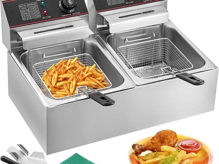 Electric Deep Fryer 12L 5000W Twin Basket