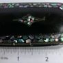 Mid 1800s Victorian Black Lacquer Papier Mache Abalone Inlay Snuff Box Image 5
