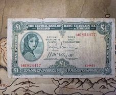 1 Pound Lady Lavery 11/9/51 IRISH NOTE
