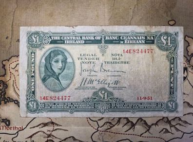 1 Pound Lady Lavery 11/9/51 IRISH NOTE