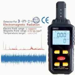 EMF & RF Detector - Electromagnetic Field, Radiation Dosimeter with Alarm, Temperature Measurement - Battery Powered, High Precision, new, unopened.