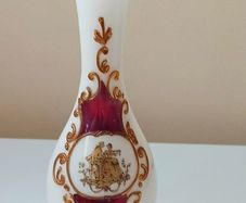 Vintage French style Opaline Glass Vase  height 25.5cm