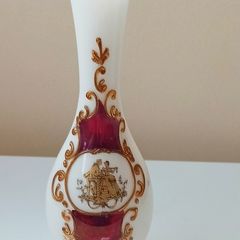 Vintage French style Opaline Glass Vase  height 25.5cm
