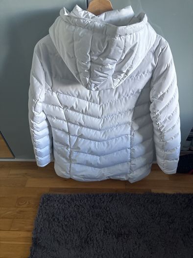 Women's White Padded Ski 3/4 Length Jacket