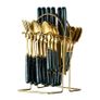 24 piece  set Stainless steel flatware set plastic handle  Knife spoon hanger Image 2
