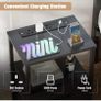 Set of 2 Bedside Table with Charging Station 40cm Image 5