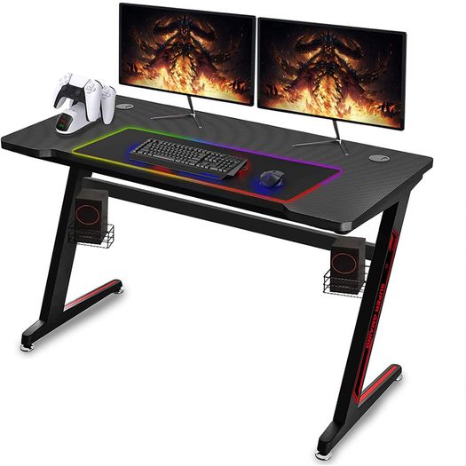 _Large Gaming Table Table Desk for PC Computer Ergonomic Gaming Desk Carbon Fiber Gamer Table 120 x 60 cm