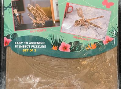 3D 2pc Insect Model Maker. Butterfly and Dragonfly.