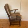 Elegant Vintage Upholstered Armchair | Solid Wood Frame Image 4