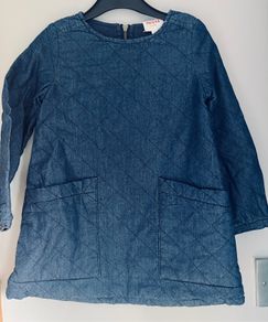 SEED Heritage padded girls denim dress with pockets Age 2-3 EUC