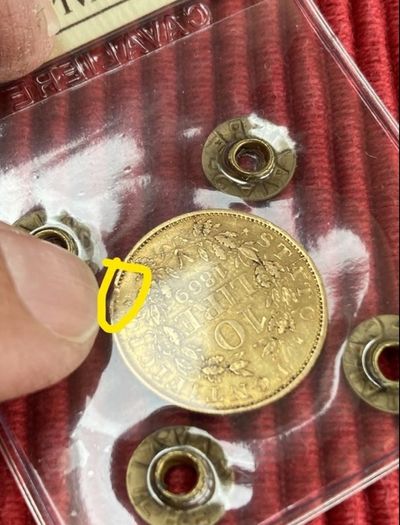 Vatican 1869 10 Lire Gold Coin Papal State Rare low mintage 5944!