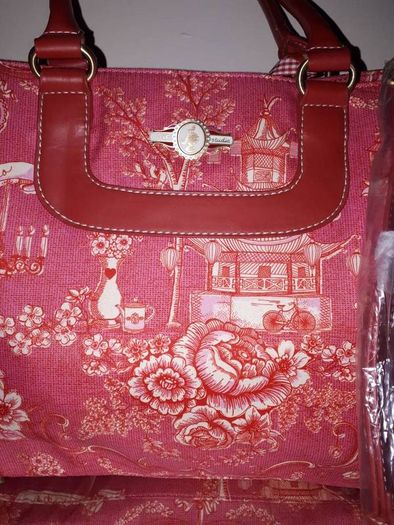 Brand New Pip Studio Designer Pink/Red Patterned Handbag