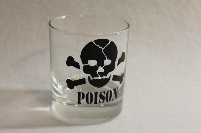 Set of 2 Vinyl for Halloween Adhesive Glass Vinyl Poison stickers decals