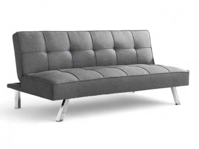 Comfy Grey 3-Seater Sofa Folds Out Handy, 180cm