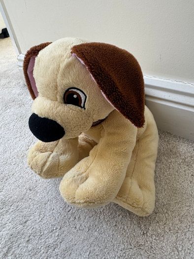 Lego Duplo Dog Plush 2009 Beige & Brown approx. 24 cm. Used Please see photos