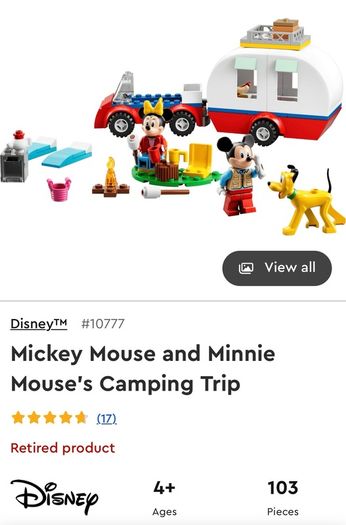 Lego Disney Mickey and Minnie's Camping Trip 10777