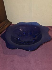 Vintage Cobalt Blue Fruit Bowl