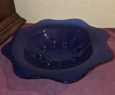 Vintage Cobalt Blue Fruit Bowl