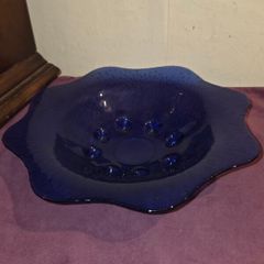 Vintage Cobalt Blue Fruit Bowl