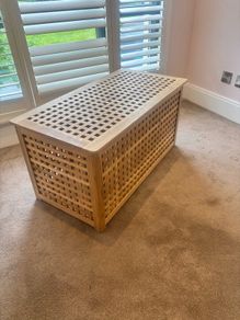 Storage box, blanket box, table.