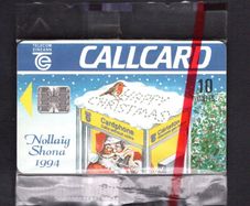 1994 Ireland 10 unit Happy Christmas in 1994 (Schlumberger SC7) Call Card Mint in packaging