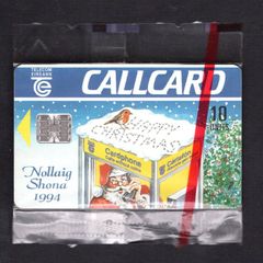 1994 Ireland 10 unit Happy Christmas in 1994 (Schlumberger SC7) Call Card Mint in packaging