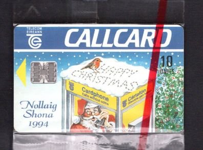 1994 Ireland 10 unit Happy Christmas in 1994 (Schlumberger SC7) Call Card Mint in packaging