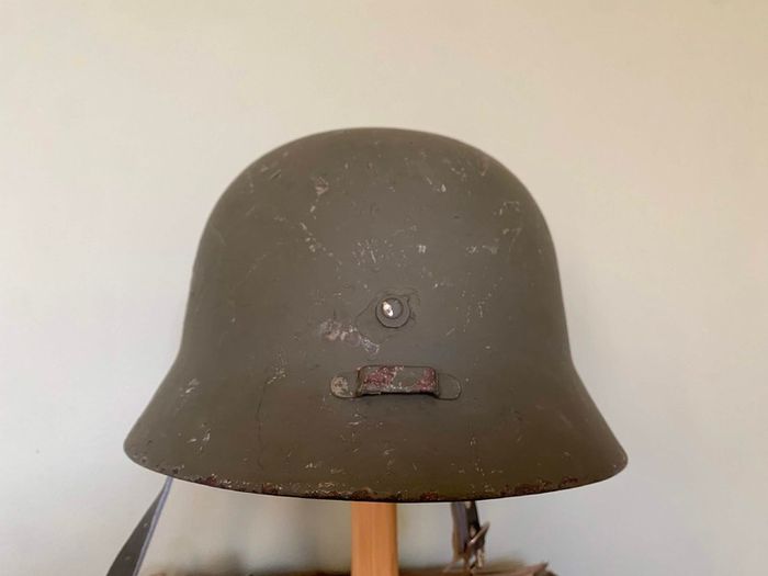 Original WW2 Hungarian M35/38 Steel Helmet. Finnish Postwar Refurb. Size 66. Complete. Militaria