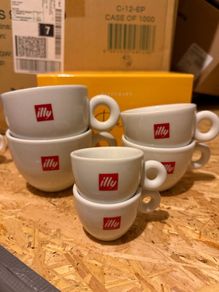 Set of 6 Illy Coffee Cups, ceramic,  Espresso & Cappuccino