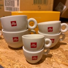 Set of 6 Illy Coffee Cups, ceramic,  Espresso & Cappuccino