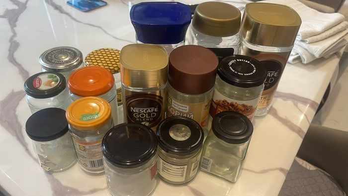 Empty glass jars