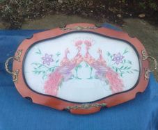 Art Deco Embroidered Serving Tray