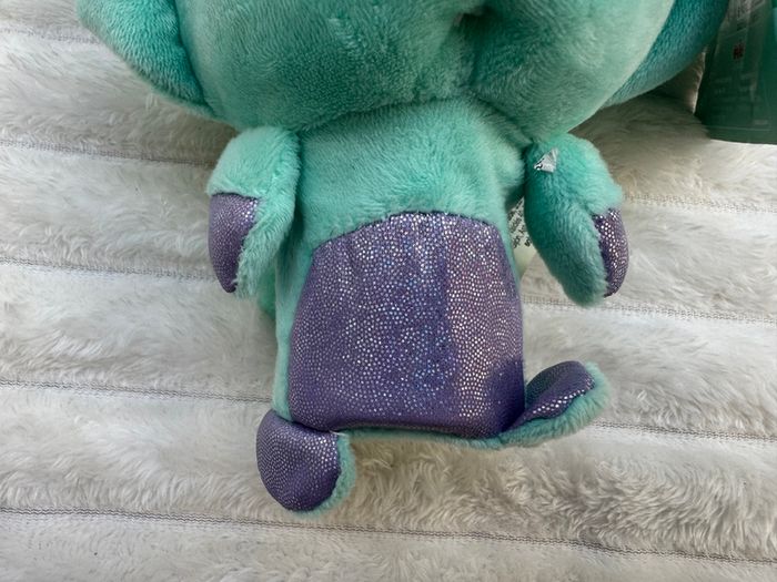 Popetz Triceratops Dinosaur Jumping Plush Toy Sot Teal Purple NO Sounds Eolo Toys Used Please see photos