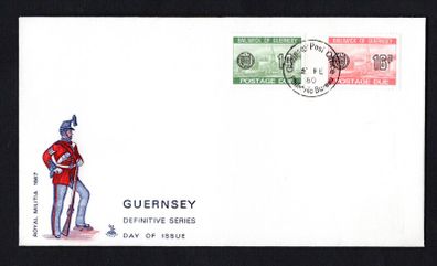 1980 Guernsey 14p & 16p Postage Due Stamp First Day Cover (FDC).