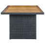 Garden Table Dark Grey Poly Rattan and Solid Acacia Wood Image 2