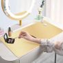 Dressing Table Mat 40x80cm, Leather Make Up Mat for Dressing Table, Dual-Sided and Easy to Clean Gold Desk Pad, Waterproof and Oilproof Vanity Accessories (Gold and Pink) Image 4
