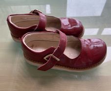 Clarkes wine patent shoes