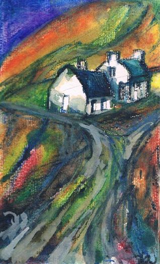 Ireland Inspired Aquarell Landscape from the Artist