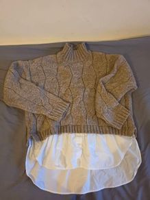 sweater with built in shirt