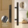 30CM Sliding Door Handle Double Sided Barn Door Handle Embedded Invisible Alloy Steel Frosted Black Image 2