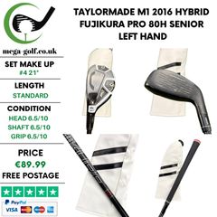Taylormade M1 2016 Hybrid / #4 21 Degree / Fujikura Pro 80H Senior / Left Hand